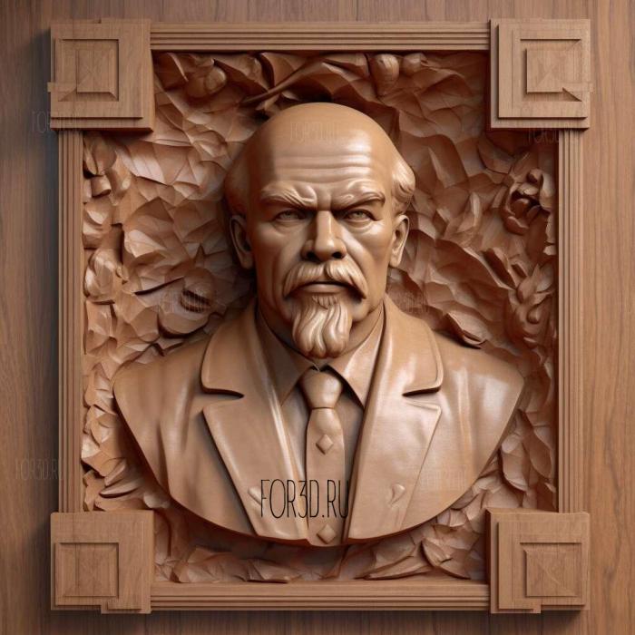 Vladimir Lenin 3 stl model for CNC